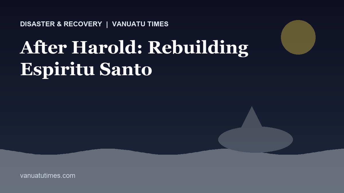 After Harold: Rebuilding Espiritu Santo - Vanuatu Times