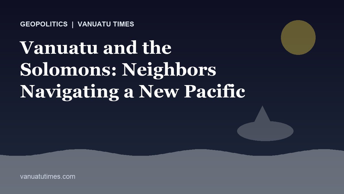 Vanuatu and the Solomons: Neighbors Navigating a New Pacific - Vanuatu Times